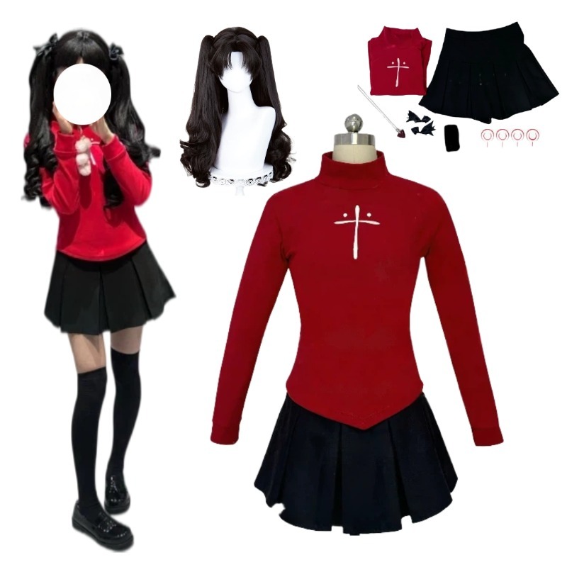 Women'S Red Accessories - Costume Cosplay Anime Tohsaka Rin, Top