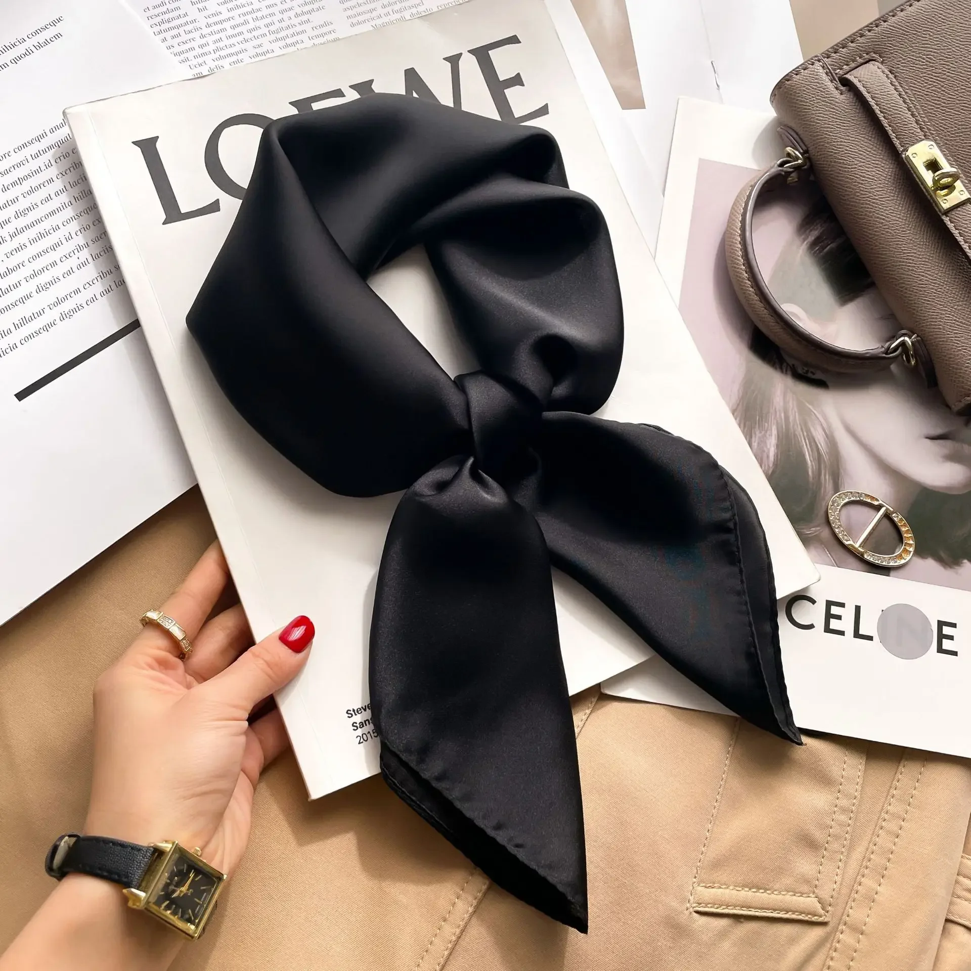 Foulard Hijab in tinta unita d - Silk Scarf Square recensione e prezzo